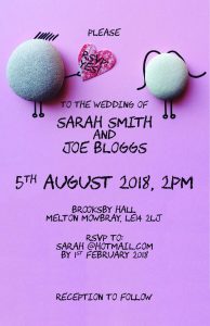 Fuzzy Flamingo Wedding Invite 2