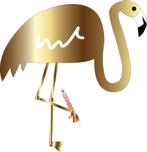 Fuzzy Flamingo Logo Small (Platinum)